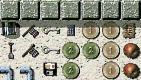 De-dithered game items showing smooth color restoration
